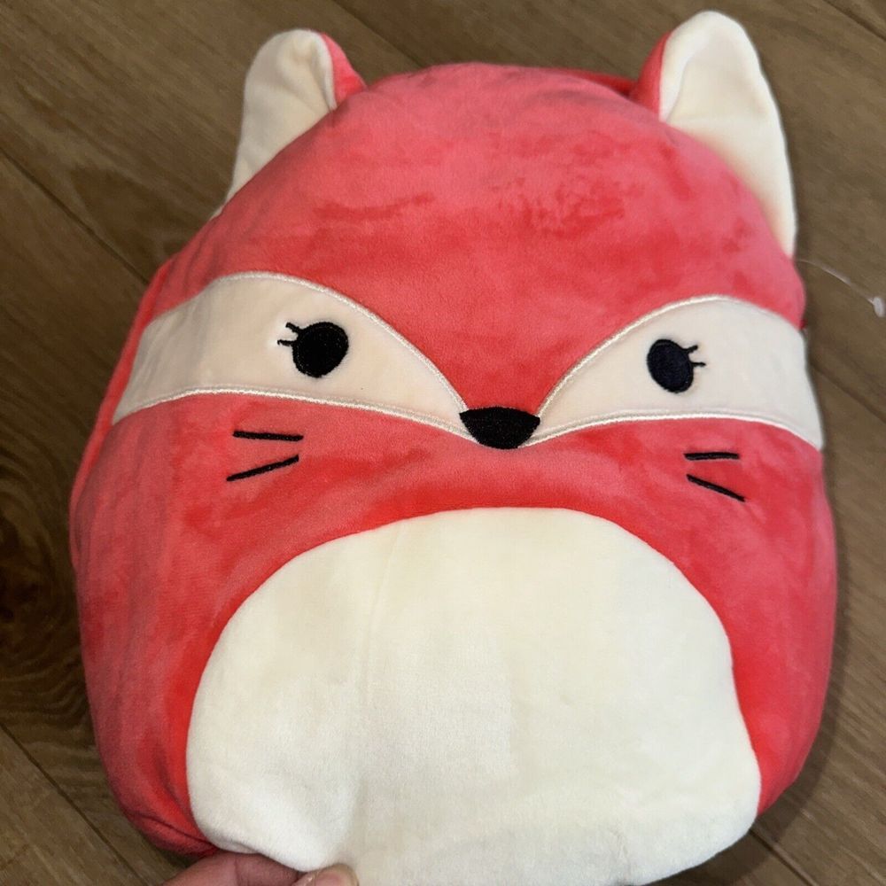 Original Squishmallows 12" Fifi The Red Yoga Fox Plush Treat Bag/Pail NEW